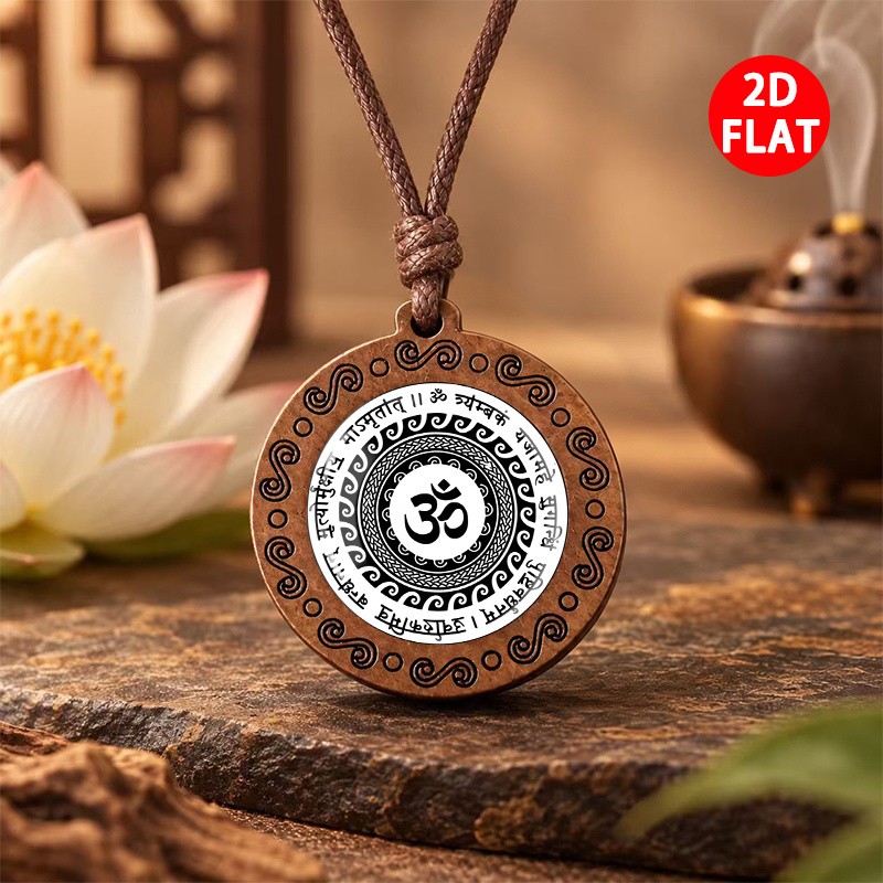 Buddhist Elements Pendant Necklace, Unisex Design